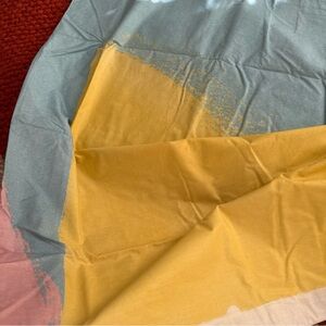 West Elm Organic Percale Abstract Fans Duvet Cover Full/Queen- Air 100% Organic